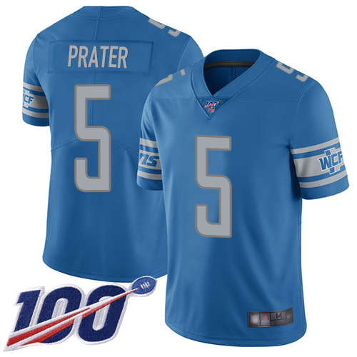 Detroit Lions Limited Blue Men Matt Prater Home Jersey NFL Football #5 100th Season Vapor Untouchable->detroit lions->NFL Jersey